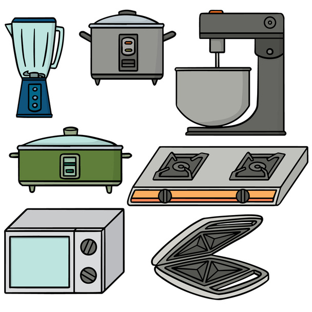 vector conjunto de aparatos de cocina
 - Vector, imagen