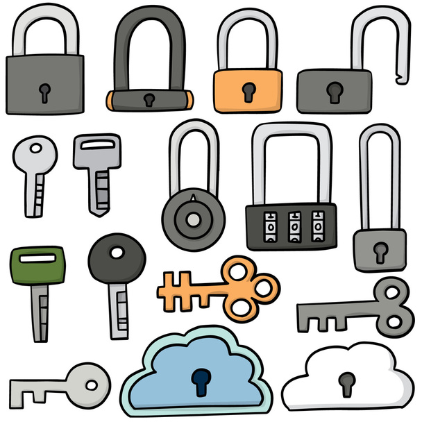 vector set of security icon - Vector, Image