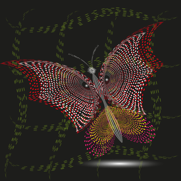 Ilustración mariposa búho rojo
 - Vector, imagen