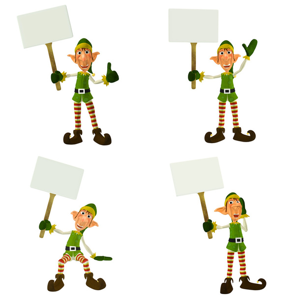 Christmas Elf with Signs Pack - Photo, Image