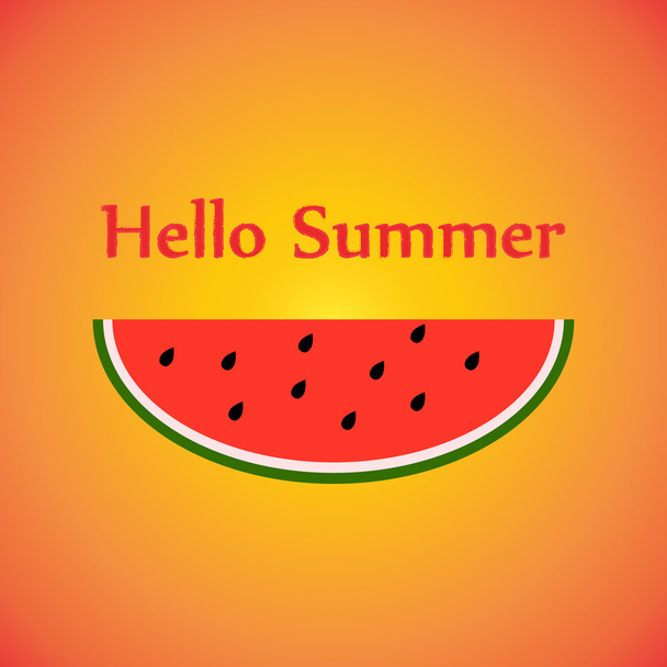  καλοκαίρι φόντο με φέτα καρπούζι - Διάνυσμα, εικόνα