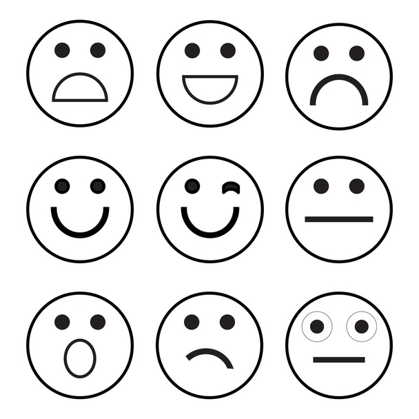  Vektor emotionale Gesichtssymbole - Vektor, Bild