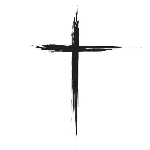 Icono de cruz grunge negro dibujado a mano
  - Vector, Imagen