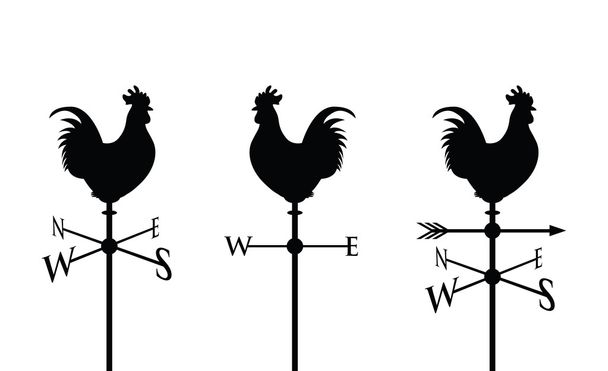silueta de gallo negro
  - Vector, Imagen