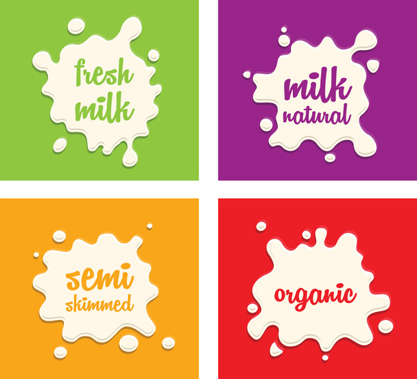 Set de salpicaduras de leche
 - Vector, Imagen