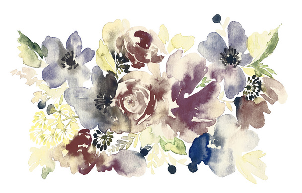 Flowers watercolor illustration - Valokuva, kuva