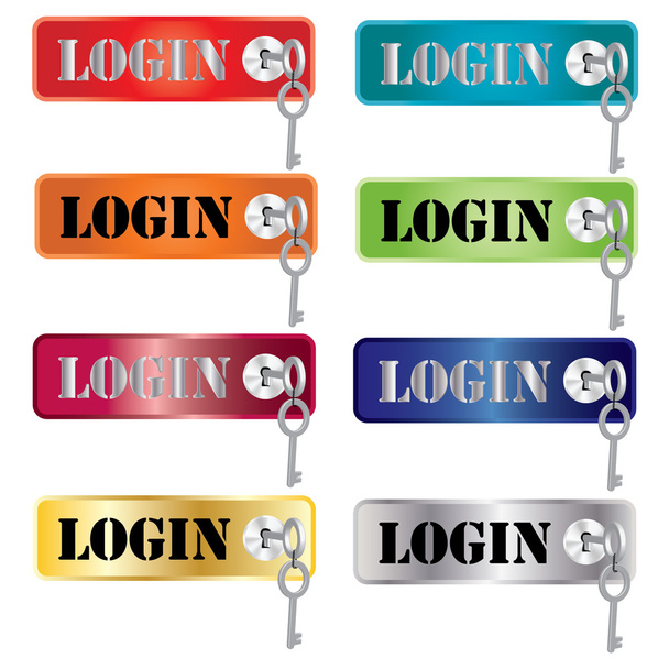 Vector login buttons with key - Vector, Image