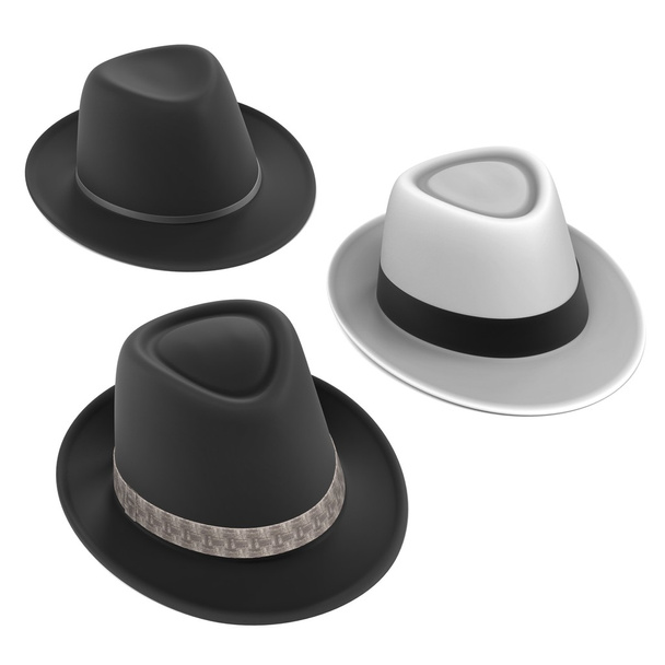 renderizados 3d de sombreros fedora
 - Foto, imagen