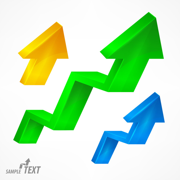 Arrow up color signs on white. Vector illustration - Vector, afbeelding