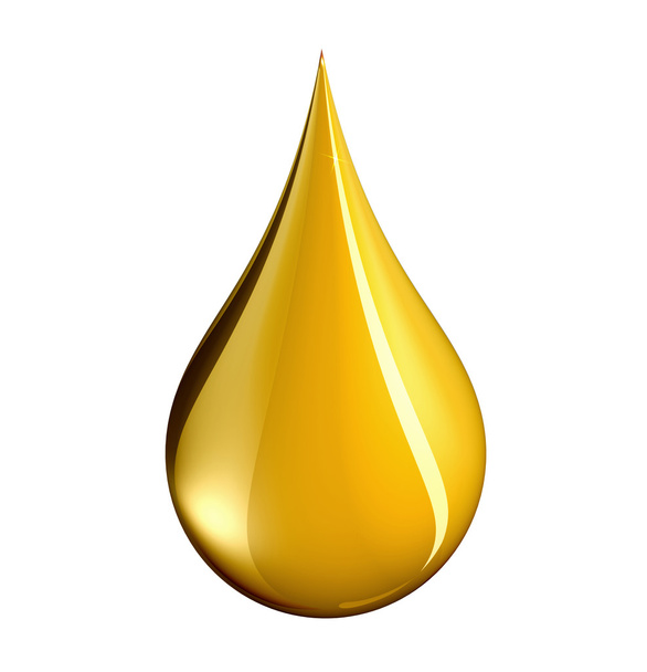Drop of gold with clipping path - Photo, Image