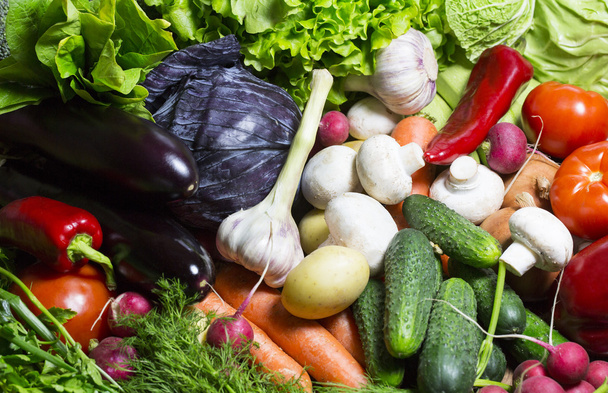 Hintergrund von frischem Gemüse - Foto, Bild