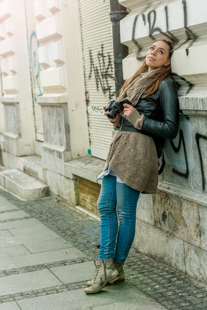Female Tourist Photographer - Foto, imagen
