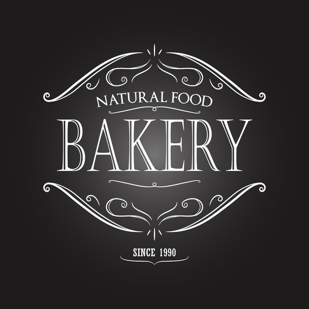 Vintage monochrome bakery emblem. Old style elements, logos, logotypes for badges, bread company, bread house, cafe, cake shop. - Vector, Image