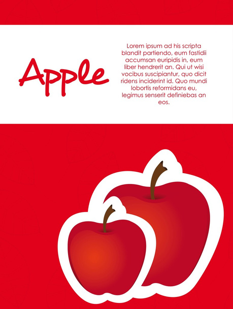 pegatinas manzana rojo
 - Vector, Imagen