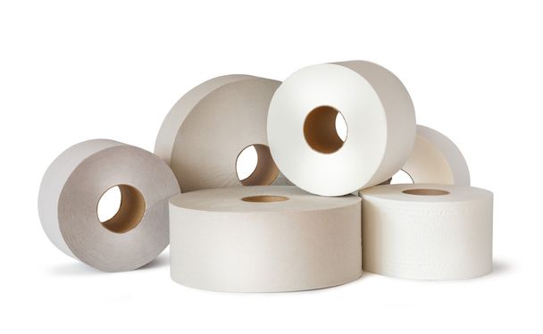 De nombreux rouleaux de papier toilette blanc
 - Photo, image