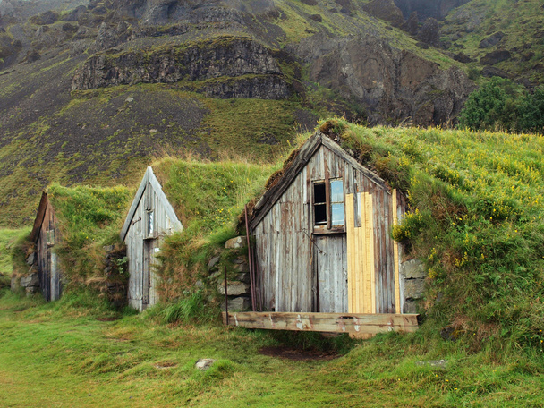 Icelandic turf houses - Фото, зображення