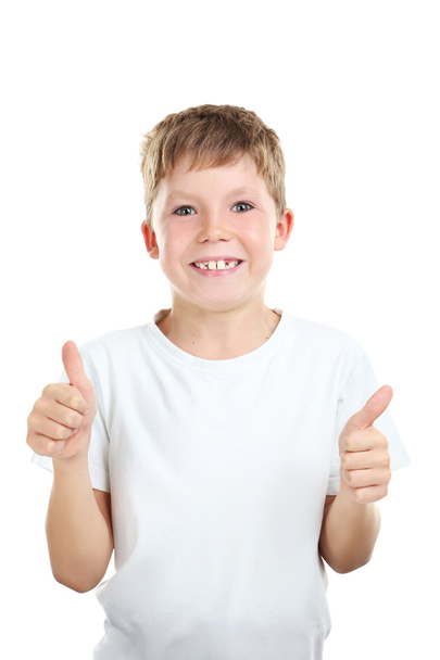 little boy  thumbs up - Photo, image