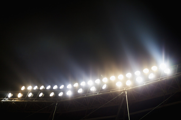 Вид на огни стадиона ночью
 - Фото, изображение