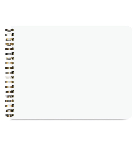 Cuaderno de bocetos realista en blanco aislado sobre fondo blanco
 - Vector, Imagen