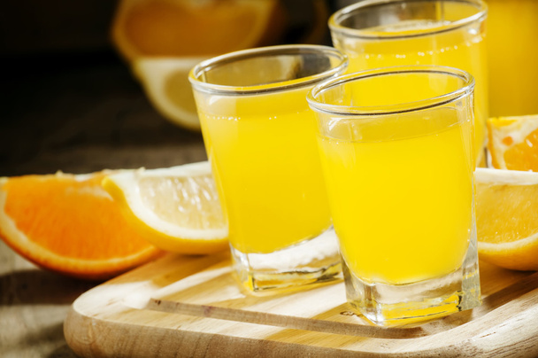 Beverage with orange and lemon juice and soda - Foto, Imagen