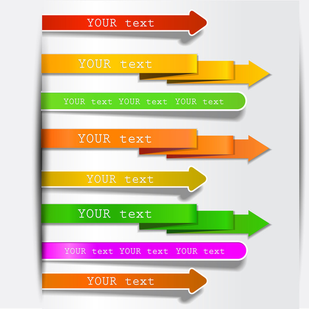 Colorful bookmarks and arrows for text - Vektör, Görsel