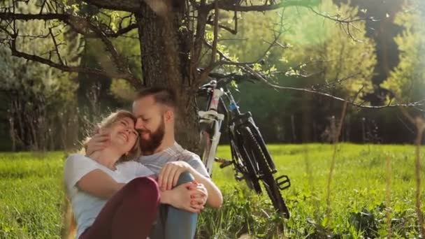 Beautiful couple of cyclists. - Footage, Video