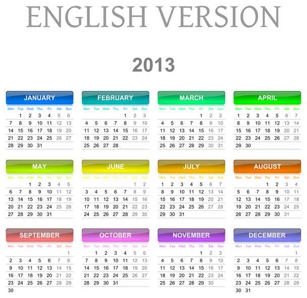 Calendario 2013 versione inglese
 - Foto, immagini