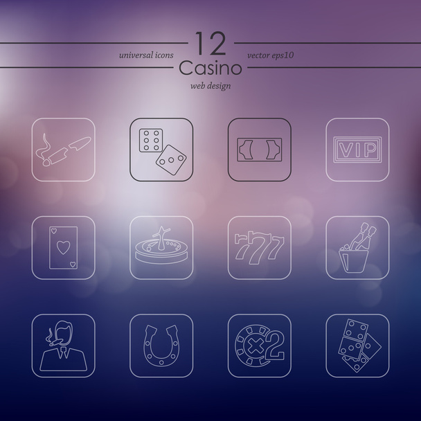 Set of casino icons - Vector, imagen