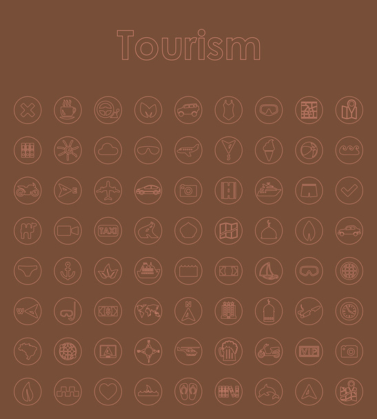 Ensemble d'icônes du tourisme
 - Vecteur, image