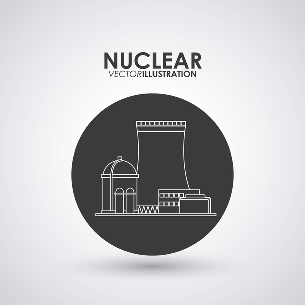Nukleardesign. Gefahr und Branchenkonzept - Vektor, Bild
