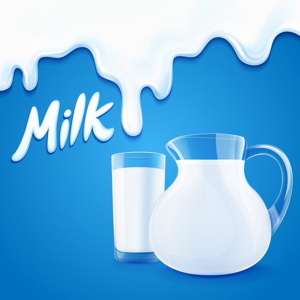 healthy milk illustration  - Vector, Image
