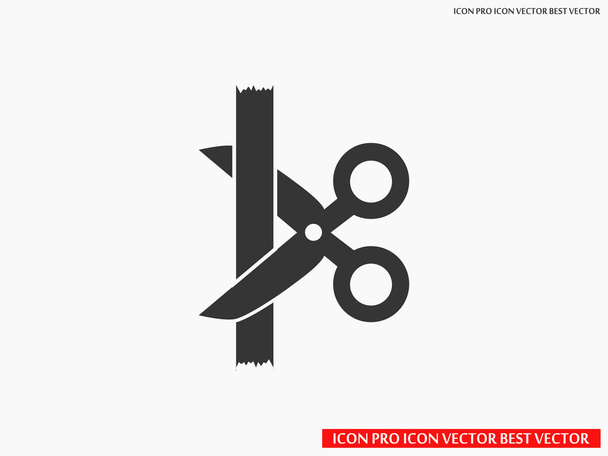 Flat style scissors icon - Vektor, Bild