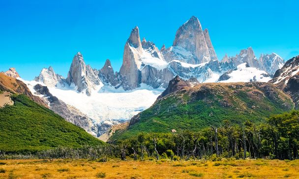 Landscape with Fitz Roy in Los Glaciares National Park, Patagonia, Argentina. - Photo, Image