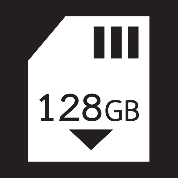 Tarjeta de memoria 128 Gb icono Diseño de ilustración
 - Vector, imagen