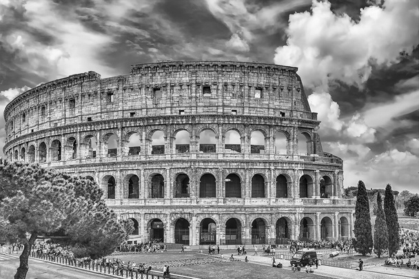 Het Flavische amfitheater, aka Colosseum in Rome, Italië - Foto, afbeelding