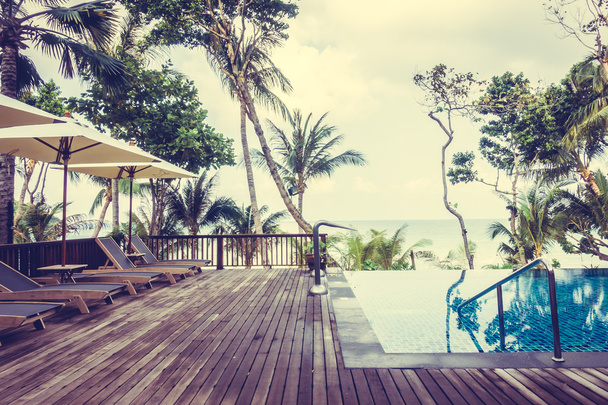 luxury swimming pool in hotel resort - Foto, Imagen
