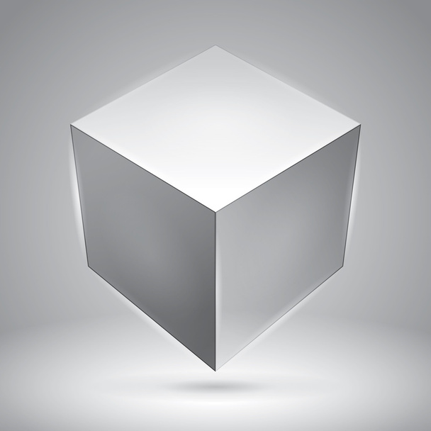 Vector cube, transparent object, graphic abstraction design - Вектор,изображение