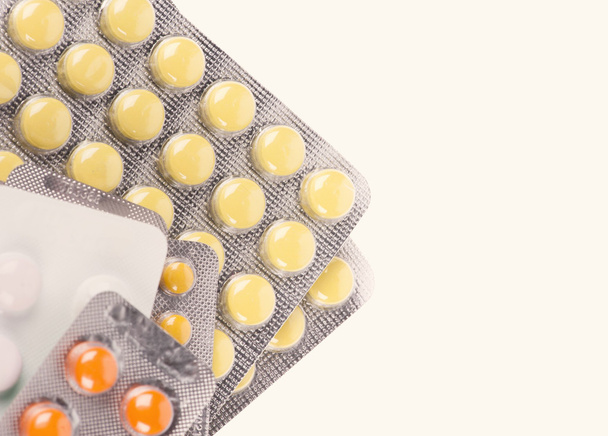 Pack of pills isolated over white background - Φωτογραφία, εικόνα
