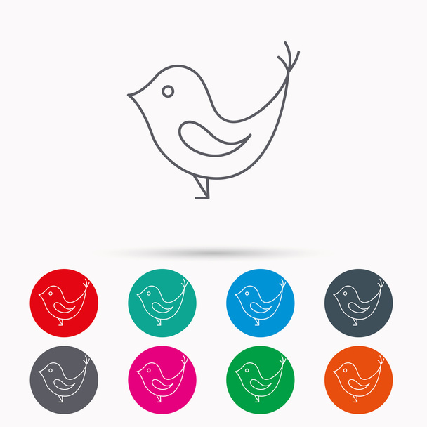 Bird with beak icon. Social media concept sign. - Vector, imagen