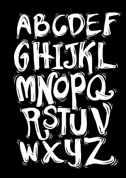 Hand drawn alphabet letters - Vetor, Imagem