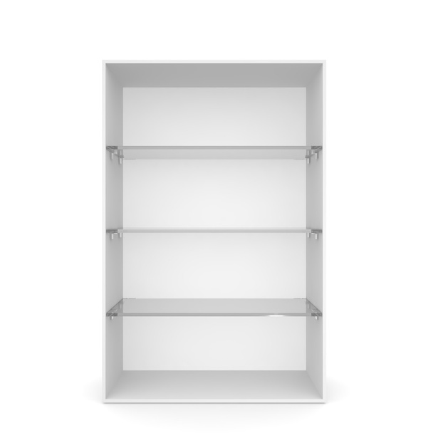 White empty showcase with glass shelves - Photo, Image
