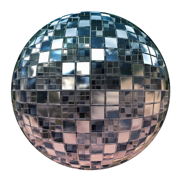 Argento disco specchio palla isolato su sfondo bianco
. - Foto, immagini