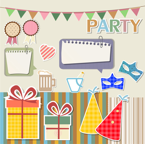 Party design elements for scrapbook - Vector, afbeelding