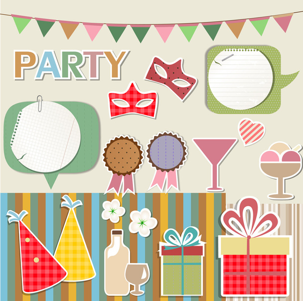Party design elements for scrapbook - Vecteur, image