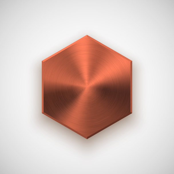 Bronze Abstract polygon Button Template - Vektor, Bild