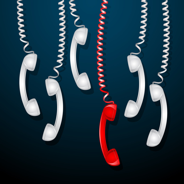 Red Telephone Receiver - Vector, Image