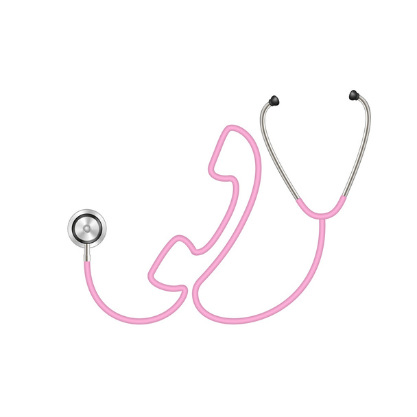 Stetoscopio a forma di telefono in disegno rosa
 - Vettoriali, immagini