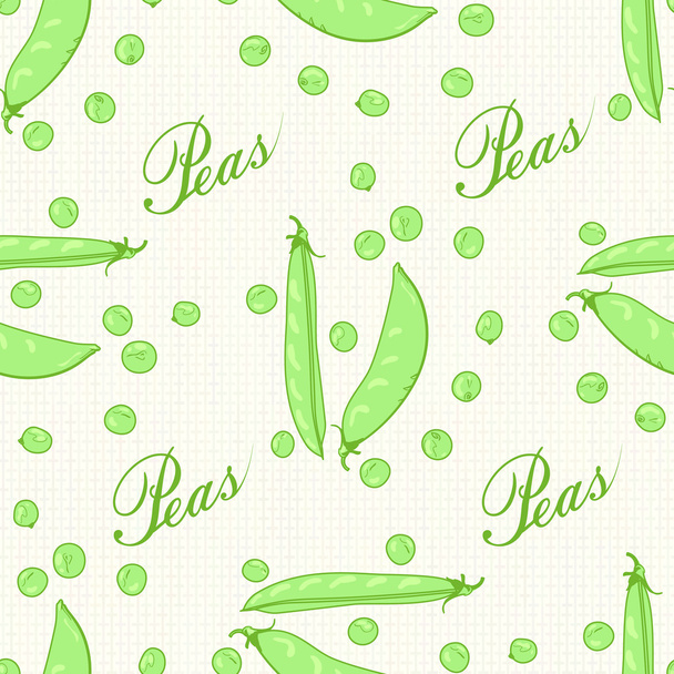 Pods and peas seeds peas green - Vector, Image