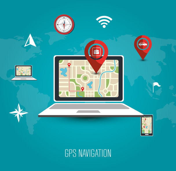 GPS πλοήγησης σχεδιασμού  - Διάνυσμα, εικόνα