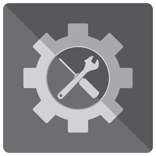 Tool vector icon design. Wrench with Screw Driver symbol. Object tool icon. - Vector, Image
